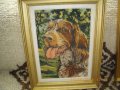 59х46см-Голям Ръчен Гоблен -Рамкиран-Отличен-DMC, снимка 2