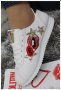 Спортни обувки в бяло с усмивка и звезда, снимка 1 - Кецове - 18349529