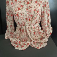 Флорална дълга риза/туника с колан, снимка 4 - Ризи - 16977396