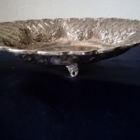 посребрена метална купа, фруктиера арт деко, снимка 3 - Антикварни и старинни предмети - 21103263