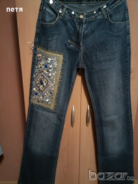 уникални дънки с перли, снимка 1