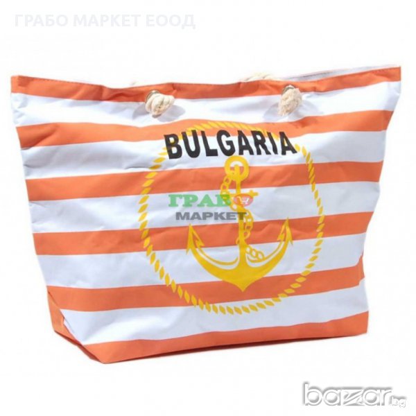Лятна чанта с котва и надпис България - текстил, снимка 1