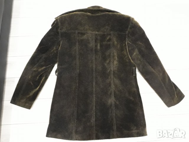 Дамско тъмно палто с жълто-зелен оттенък , снимка 2 - Палта, манта - 23793952