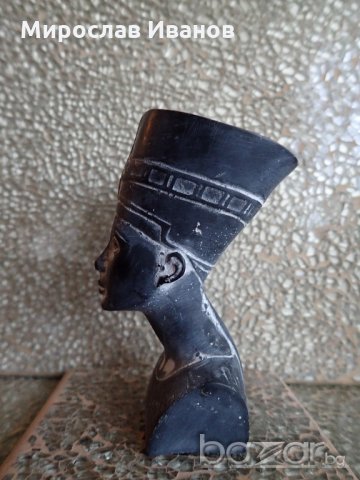 Черна каменна статуетка на Египетска Богиня от Кайро, снимка 4 - Декорация за дома - 21146758