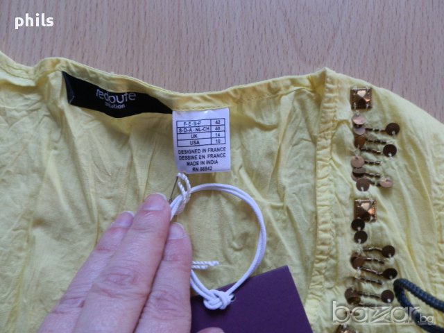 нова лятна туника XL в зелено и жълто, снимка 3 - Туники - 12182472