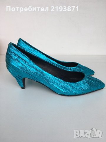 Нови тюркоазени обувки Jeffrey Campbell номер 37, снимка 8 - Дамски обувки на ток - 25316862