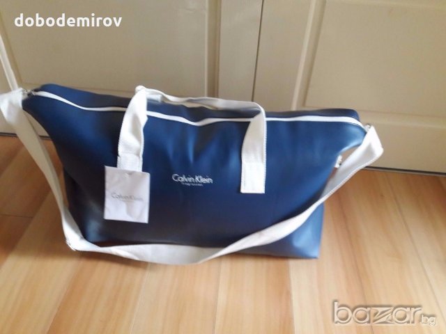 Нова голяма спортна кожена чанта/сак CALVIN KLEIN parfums, оригинал, снимка 4 - Чанти - 19167780