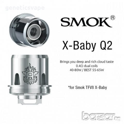 Smok TFV8 X - Baby Q2 coil изпарителни глави на Смок, снимка 2 - Аксесоари за електронни цигари - 21040847