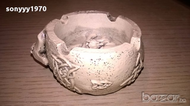 поръчан-АНТИКА-Череп-пепелник 7/3см-внос швеицария, снимка 9 - Антикварни и старинни предмети - 16343381