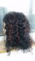 Нова черна Афро с тъмно кестеняви кичури перука 50 см  - мод.81, снимка 3