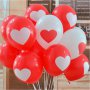 1 бр 40 см балони балона балон червени бели сърце сърца Свети Валентин парти рожден ден латекс балон, снимка 1 - Декорация - 16802017