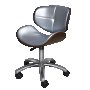 Козметичен/фризьорски стол - табуретка с облегалка Hera -черна,бяла,бежова,сребриста, снимка 4