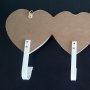 Декоративна дървена закачалка 3 сърца с надпис Love стенна закачалка, снимка 4