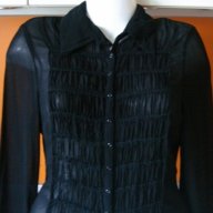 Н&M, стилна черна дамска риза, 38, S , снимка 1 - Ризи - 18480597