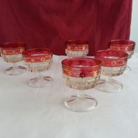 кристални чаши италия с позлата, снимка 3 - Антикварни и старинни предмети - 19846396