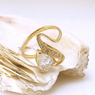 златен пръстен с циркон КАПКА 3.27 грама, снимка 3 - Пръстени - 18001737