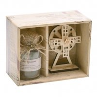 Подаръчен комплект от светещо бурканче и дървена вятърна мелница, снимка 2 - Декорация за дома - 25828577
