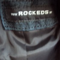 Дамско черно сако от модна къща „Рокедс“ естествен велур, снимка 3 - Сака - 18858402