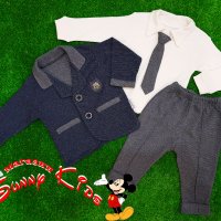Детски комплект: сако, блуза, панталон и вратовръзка, снимка 1 - Комплекти за бебе - 24259858