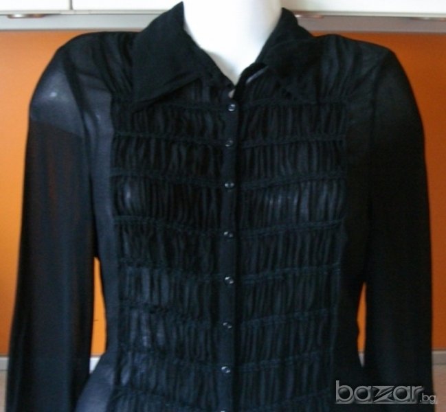 Н&M, стилна черна дамска риза, 38, S , снимка 1