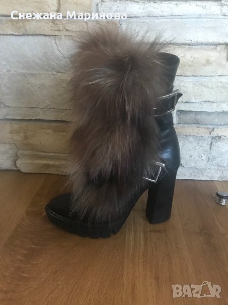 Ботуши естествена кожа и пух, снимка 1