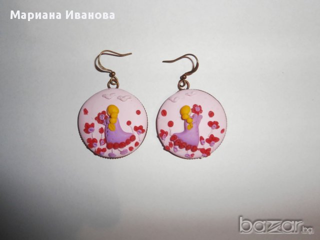 обеци от полимерна глина, снимка 4 - Обеци - 11296909