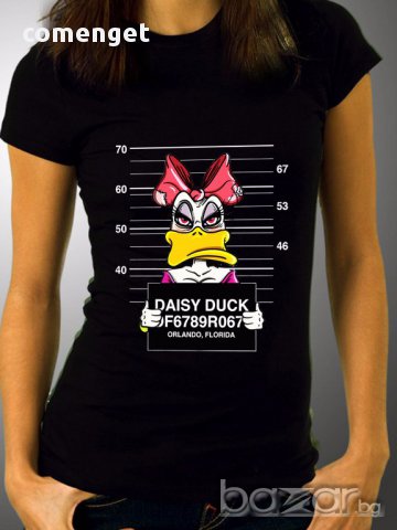 Ново! DAISY DUCK дамска тениска с DISNEY ДИСНИ принт ! Бъди различна, поръчай модел с твоя снимка!, снимка 1 - Тениски - 15263607