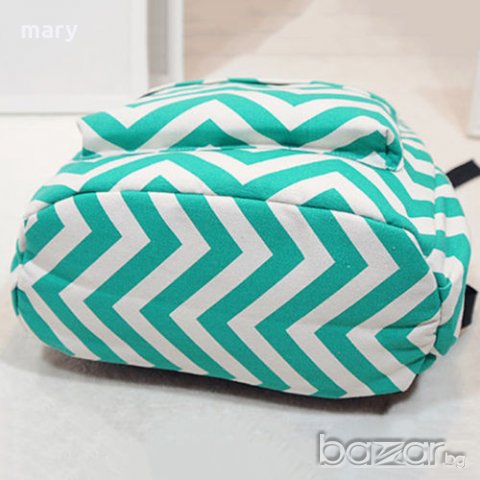 раница с фигурален десен в зелено и бяло, снимка 7 - Раници - 20845907