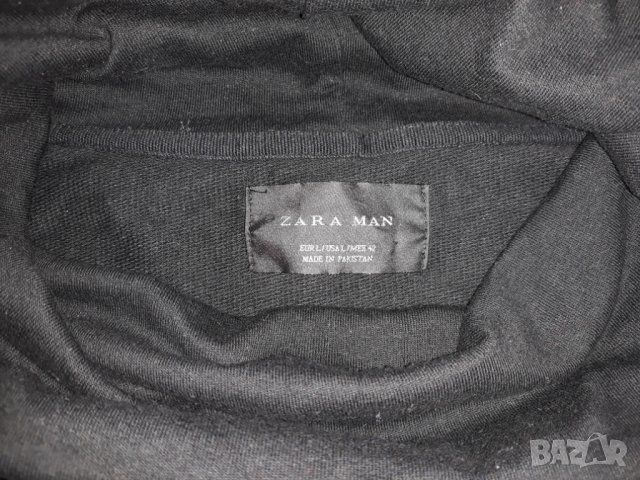 Черна мъжка блуза с къс ръкав марка Zara , снимка 4 - Ризи - 23841847