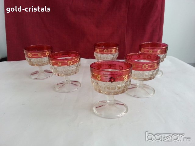 Ретро чаши италия с позлата, снимка 3 - Антикварни и старинни предмети - 19846396