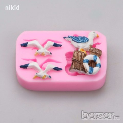 Морски чайки в полет силиконов молд форма декорация торта фондан шоколад и др.