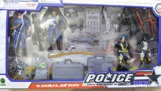 Police Войници с оръжия пластмасови фигурки PVC за игра и украса торта декорация, снимка 2 - Фигурки - 23775803
