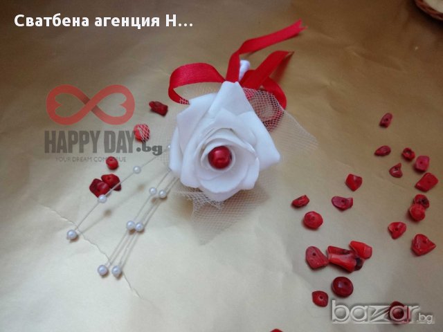 Сватбени бутониери - бутониера за ревер Роуз, снимка 2 - Кетъринг - 14769926