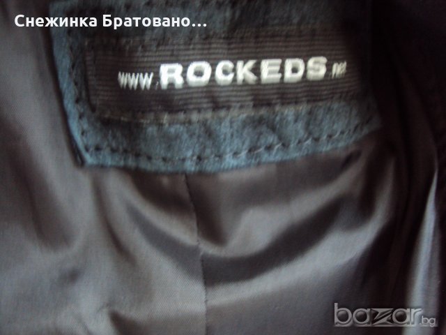 Дамско черно сако от модна къща „Рокедс“ естествен велур, снимка 3 - Сака - 18858402