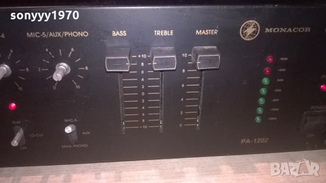 monacor pa-1202 profi power amplifier-mono-внос швеицария, снимка 11 - Ресийвъри, усилватели, смесителни пултове - 23615485