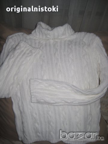 Снежно бяло поло пуловер, снимка 1 - Блузи с дълъг ръкав и пуловери - 16641383