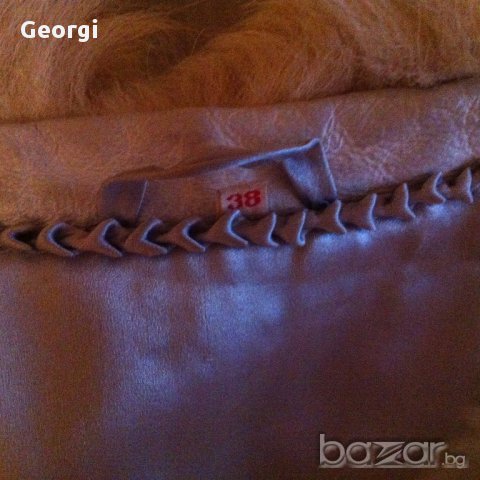 кожено палто от сребърна лисица размер 38, снимка 5 - Палта, манта - 13289481