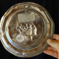 Старинна чиния,пано от калай Гостилница.  , снимка 4 - Антикварни и старинни предмети - 25843687