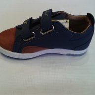Детски обувки за момче с лепенки, спортно елегантни в синьо и кафяво, снимка 1 - Детски маратонки - 9645723