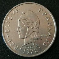 20 франка 1972, Нова Каледония, снимка 2 - Нумизматика и бонистика - 17918137