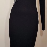 РАЗПРОДАЖБА STEFANEL черна рокля молив с един ръкав, снимка 1 - Рокли - 19450555