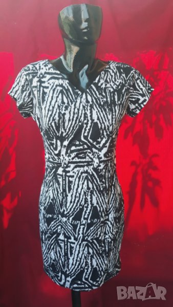 Черно-бяла рокля трико М/Л, снимка 1