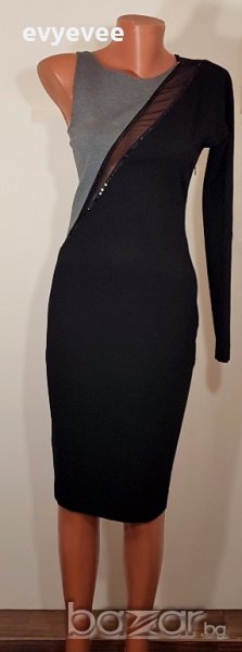 РАЗПРОДАЖБА STEFANEL черна рокля молив с един ръкав, снимка 1