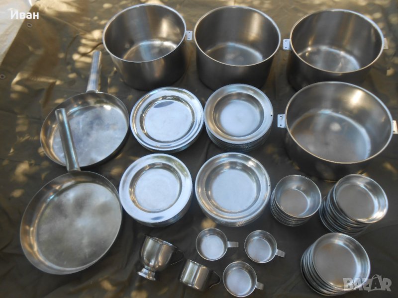 Съдове за хранене и готвене от алпака-тава,тенджери,чинии,купички и др., снимка 1