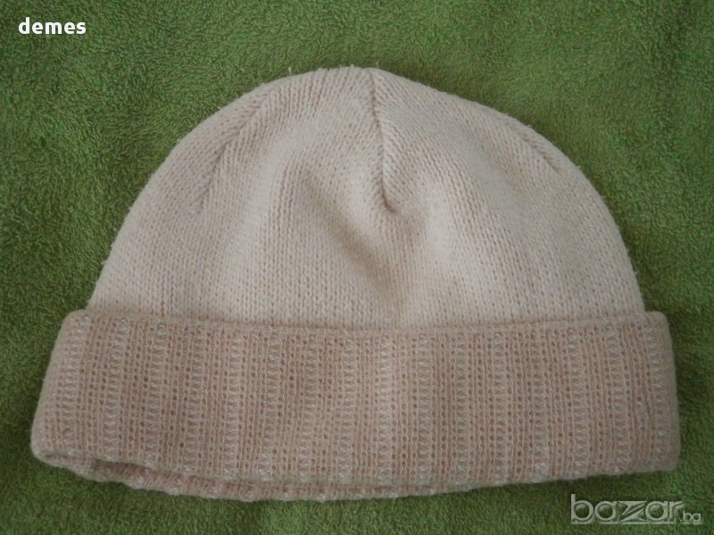          	 Машинно плетена розова шапка , снимка 1