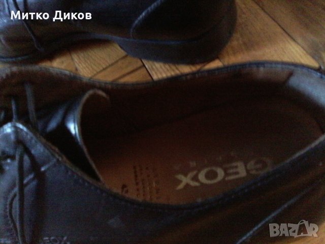 Geox Respira -черни мъжки обувки естествена кожа №43, снимка 3 - Ежедневни обувки - 22628837