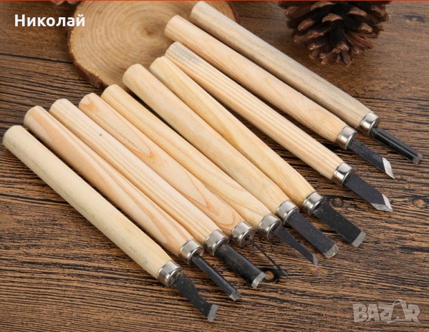 Инструменти за дърворезба , дървообработка , 10 бр комплект , снимка 5 - Куфари с инструменти - 16704251