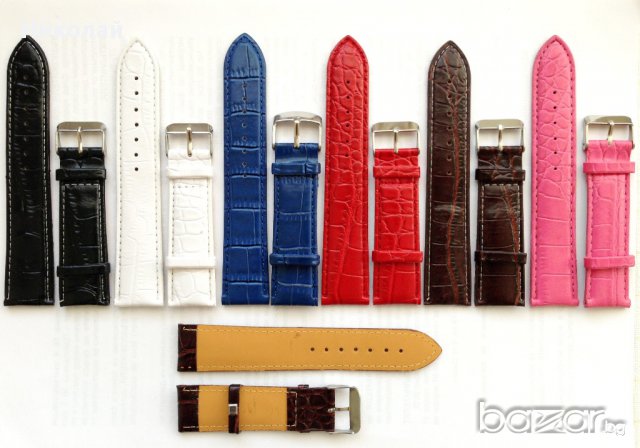 Кожена каишка за ръчен часовник Крокодил Цвят по избор 20mm 22mm 24mm 26mm, снимка 3 - Каишки за часовници - 11942409