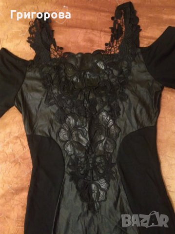 Малка черна рокля с дантела, снимка 2 - Рокли - 23473161