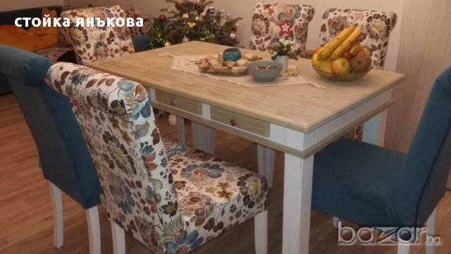 продавам трапезна маса, масив Каза арт, снимка 5 - Маси - 16853651